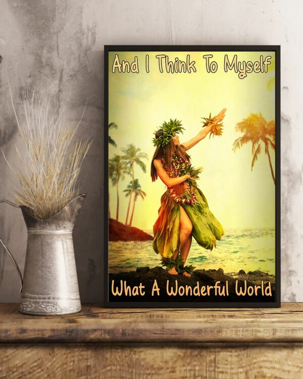 And I Think To Myself What A Wonderful World Hawaii Girl Vintage Poster, Canvas