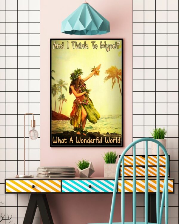 And I Think To Myself What A Wonderful World Hawaii Girl Vintage Poster, Canvas