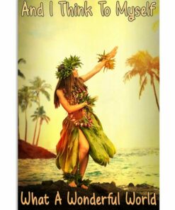 And I Think To Myself What A Wonderful World Hawaii Girl Vintage Poster, Canvas 4 And I Think To Myself What A Wonderful World Hawaii Girl Vintage Poster Canvas 5