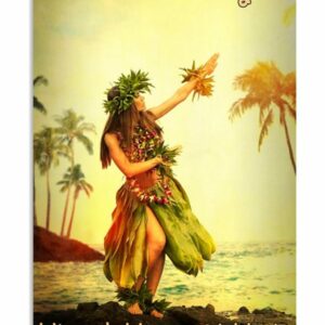 And I Think To Myself What A Wonderful World Hawaii Girl Vintage Poster Canvas 5