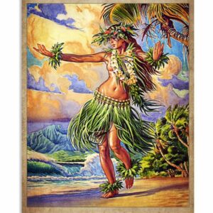 And She Lived Happily Ever After Hawaii Girl Vintage Poster Canvas 5