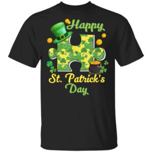 Autism Puzzle Wearing Laprechaun Hat St Patricks Day T-Shirt, Long Sleeve, Tank Top