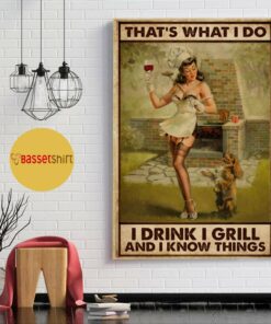 BBQ girl I drink I grill and I know things poster 1