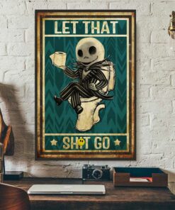 Baby Jack Skellington bathroom let that shit go poster 3