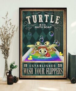 Baby Turtle wash your flippers poster 1