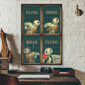 Baby turtle flosh brush wash flush poster 3