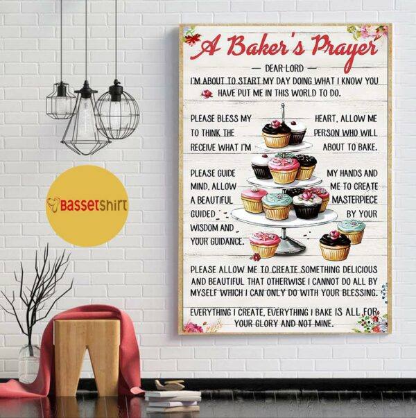 Baking a bakers prayer poster canvas