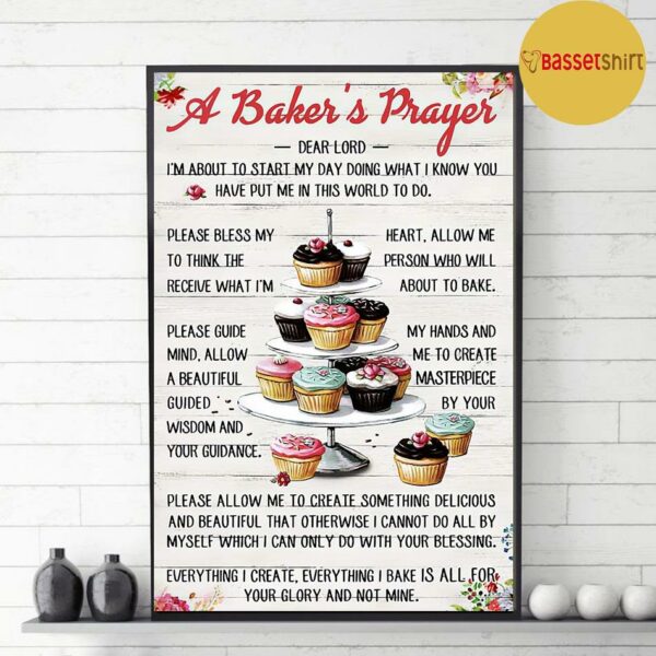 Baking a bakers prayer poster canvas