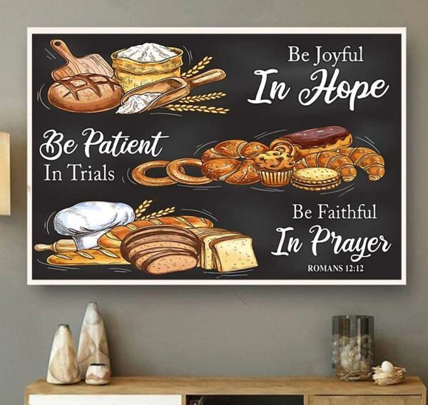 Baking be joyful in hope horizontal canvas