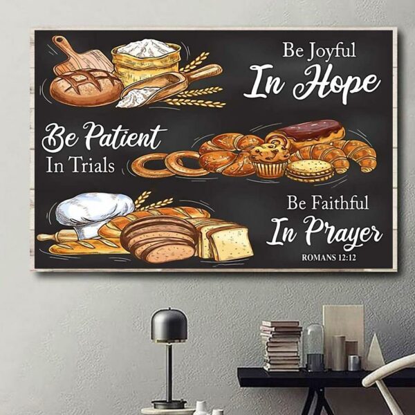 Baking be joyful in hope horizontal canvas