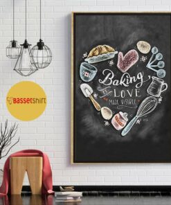 Baking is love made edible heart shape poster 1