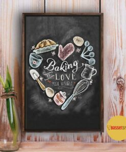 Baking is love made edible heart shape poster 3