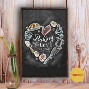 Baking is love made edible heart shape poster 3