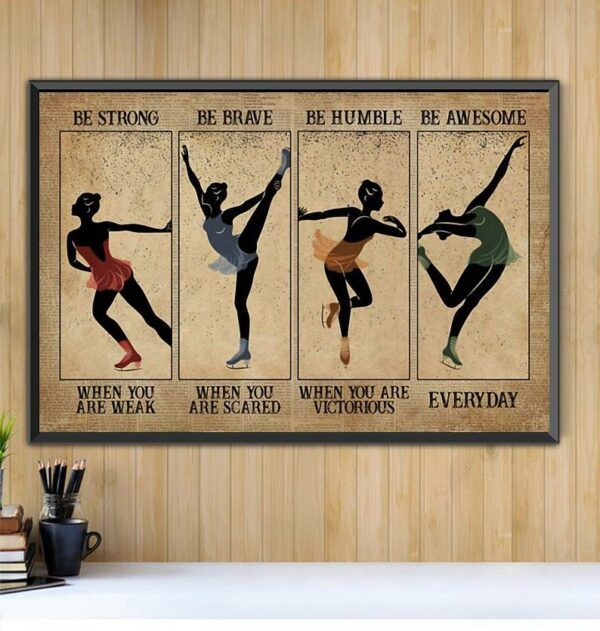 Ballet Dancer Girl be strong be brave be humble be badass landscape canvas