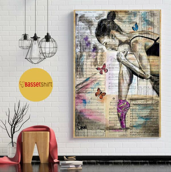 Ballet butterfly beautiful girl vintage poster