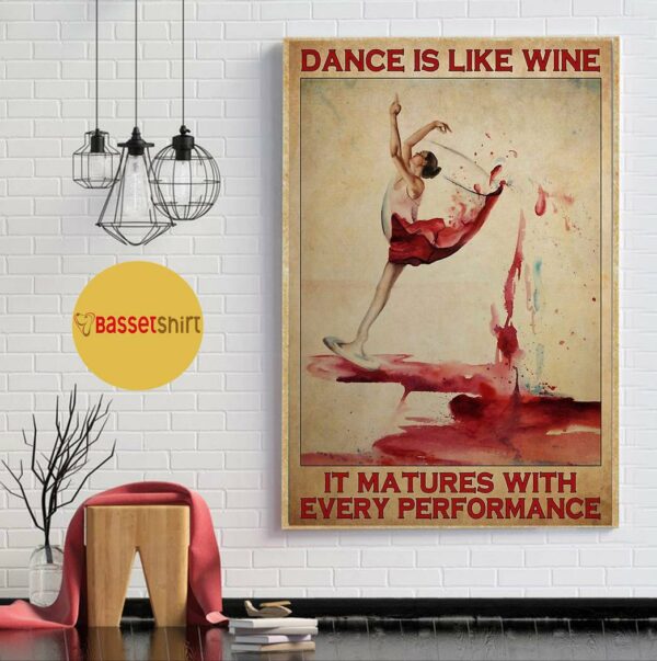 Ballet dance is like wine it matures with every performance poster canvas