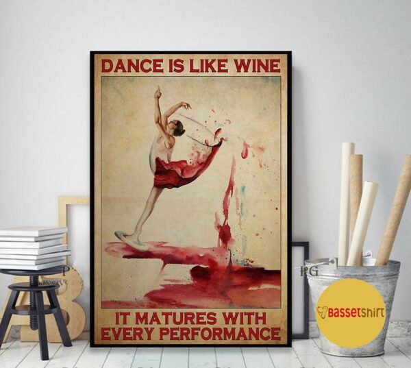 Ballet dance is like wine it matures with every performance poster canvas