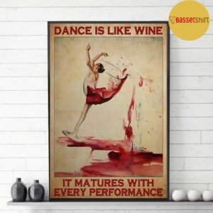 Ballet dance is like wine it matures with every performance poster canvas 3