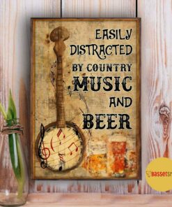 Banjo easily distracted by music and beer poster 2 Banjo easily distracted by music and beer poster 3