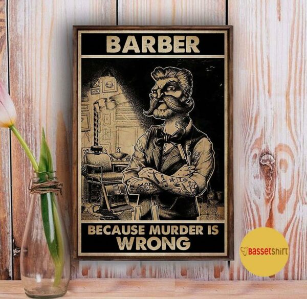 Barber because murder is wrong poster