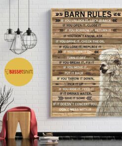 Barn Rules Alpaca wood poster canvas 4