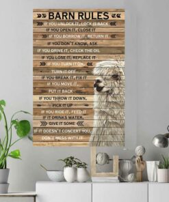 Barn Rules Alpaca wood poster canvas 5