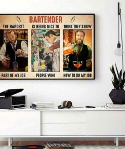 Bartender the hardest part of my job horizontal canvas 1