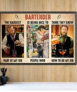 Bartender the hardest part of my job horizontal canvas 2