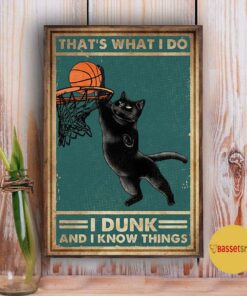 Basketball black cat thats what I do I dunk and I know things poster 3