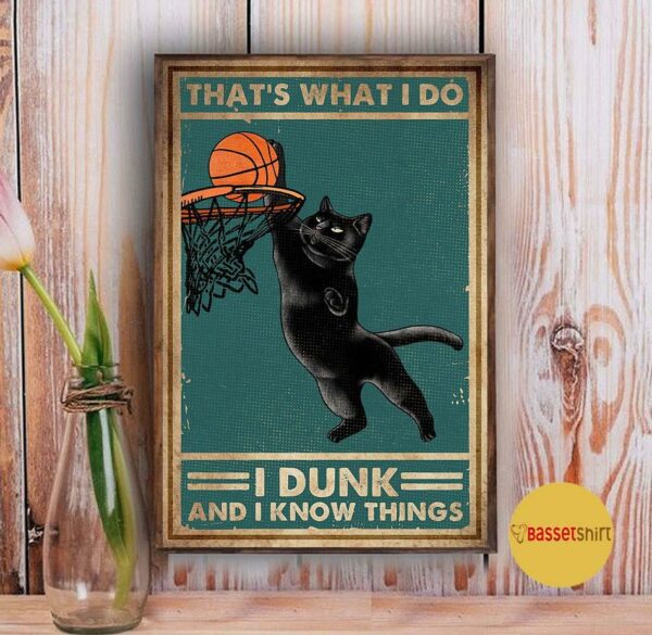 Basketball black cat that’s what I do I dunk and I know things poster