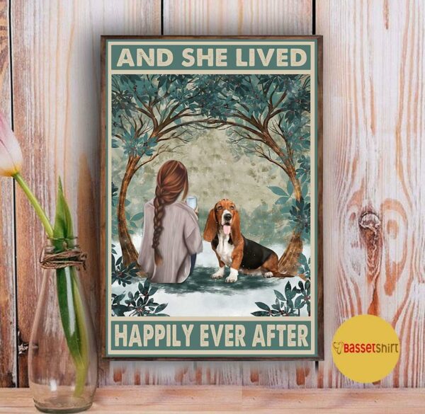 Basset Hound and she lived happily ever after poster