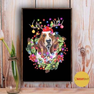 Basset Hound mashup deer Christmas poster 3