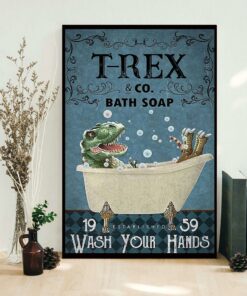 Bathroom T rex Bath Soap wash your hands canvas 1