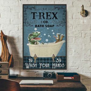 Bathroom T rex Bath Soap wash your hands canvas 3