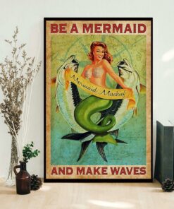 Be a Mermaid and make waves vertical canvas 1