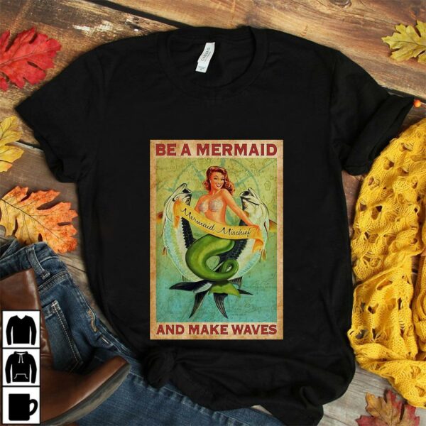 Be a Mermaid and make waves vertical canvas