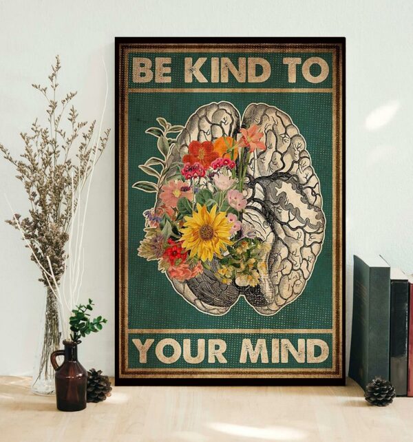 Be kind to your mind cerebrum flower anatomy poster