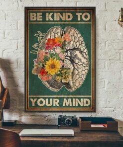 Be kind to your mind cerebrum flower anatomy poster 3