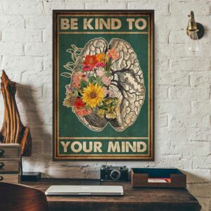 Be kind to your mind cerebrum flower anatomy poster 3