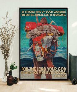 Be strong and of good courage bible and hiking poster 1