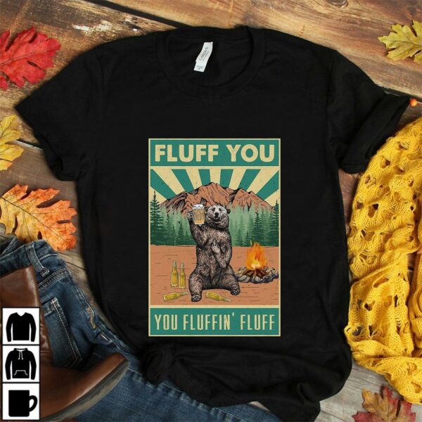 Bear Drinking fluff you you fluffin fluff poster – Bassetshirt