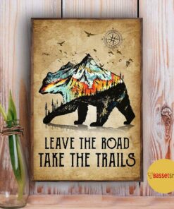 Bear hiking mountain leave the road take the trails canvas 4 Bear hiking mountain leave the road take the trails canvas 5