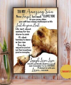 Bear mom to my amazing son I alway be with you love poster canvas 2 Bear mom to my amazing son I alway be with you love poster canvas 3
