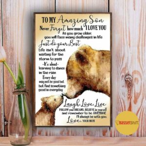 Bear mom to my amazing son I alway be with you love poster canvas 3