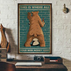 Bear this is where all your beer money goes poster