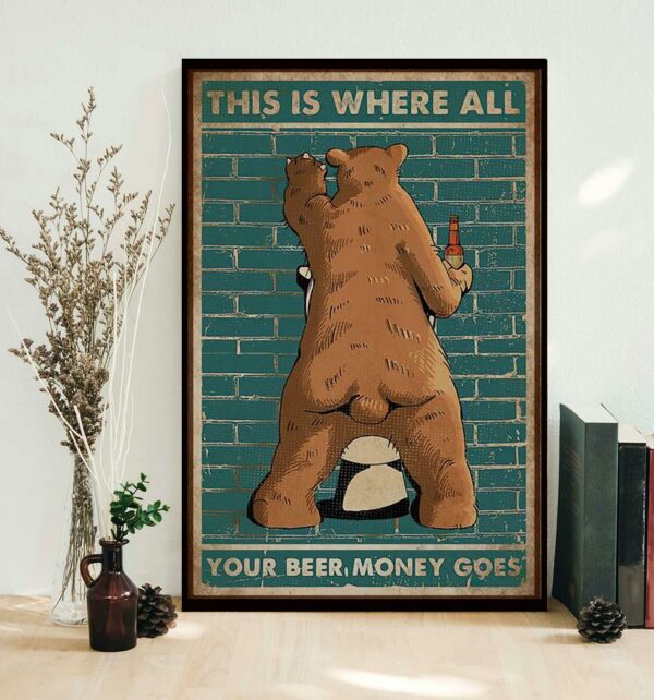 Bear this is where all your beer money goes poster