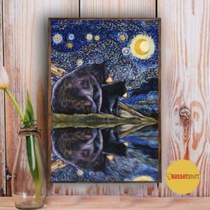 Bears and moon Starry Night poster 3