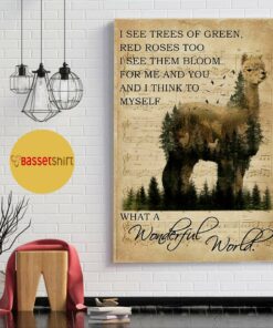 Beautiful Alpaca what a wonderful world poster 1