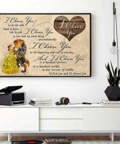 Beauty the Beast I choose you to do life with hand in hand canvas 1