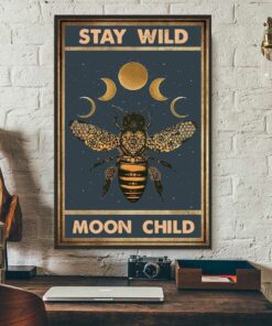 Bee moon phase stay wild moon child canvas 1